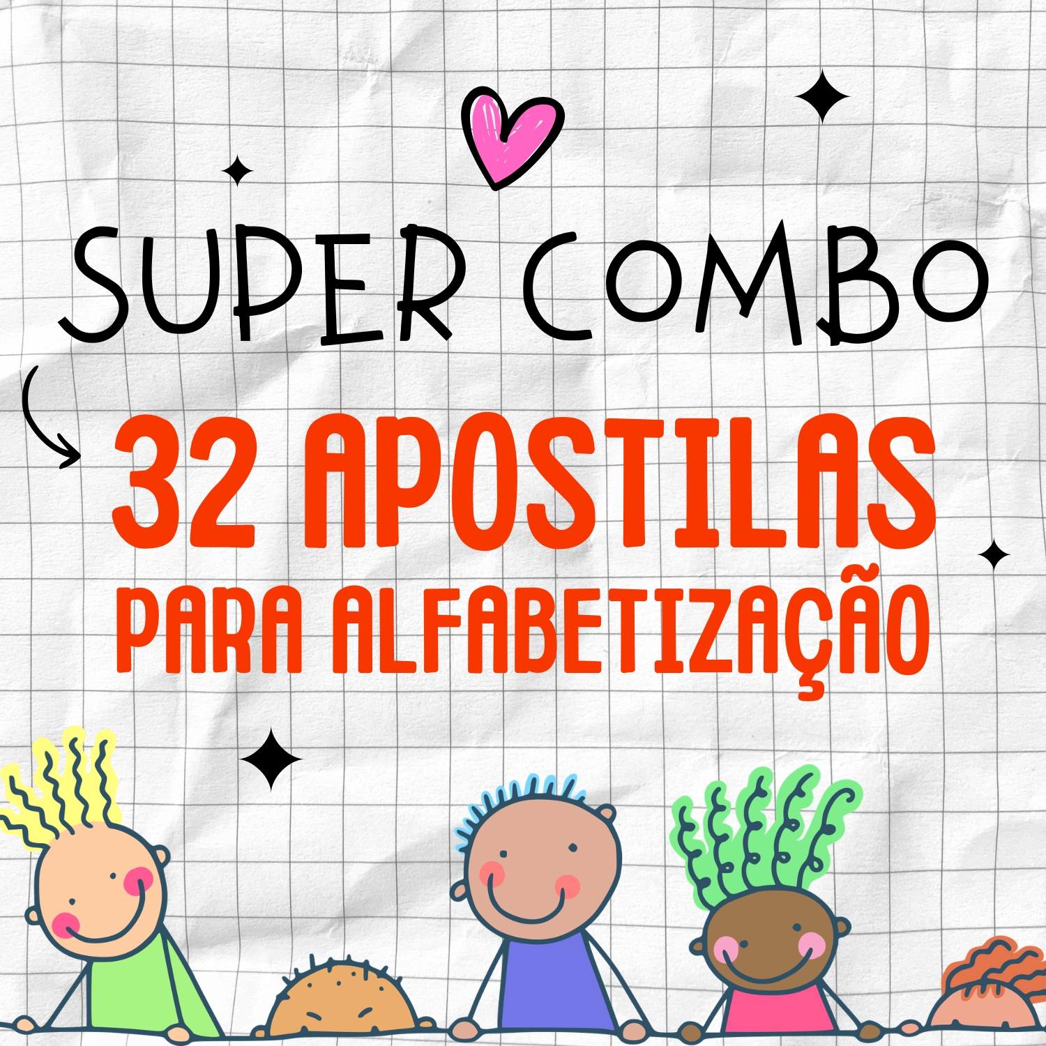 super combo, 32 apostilas para alfabetização, atividades prontas educação infantil bncc 2026