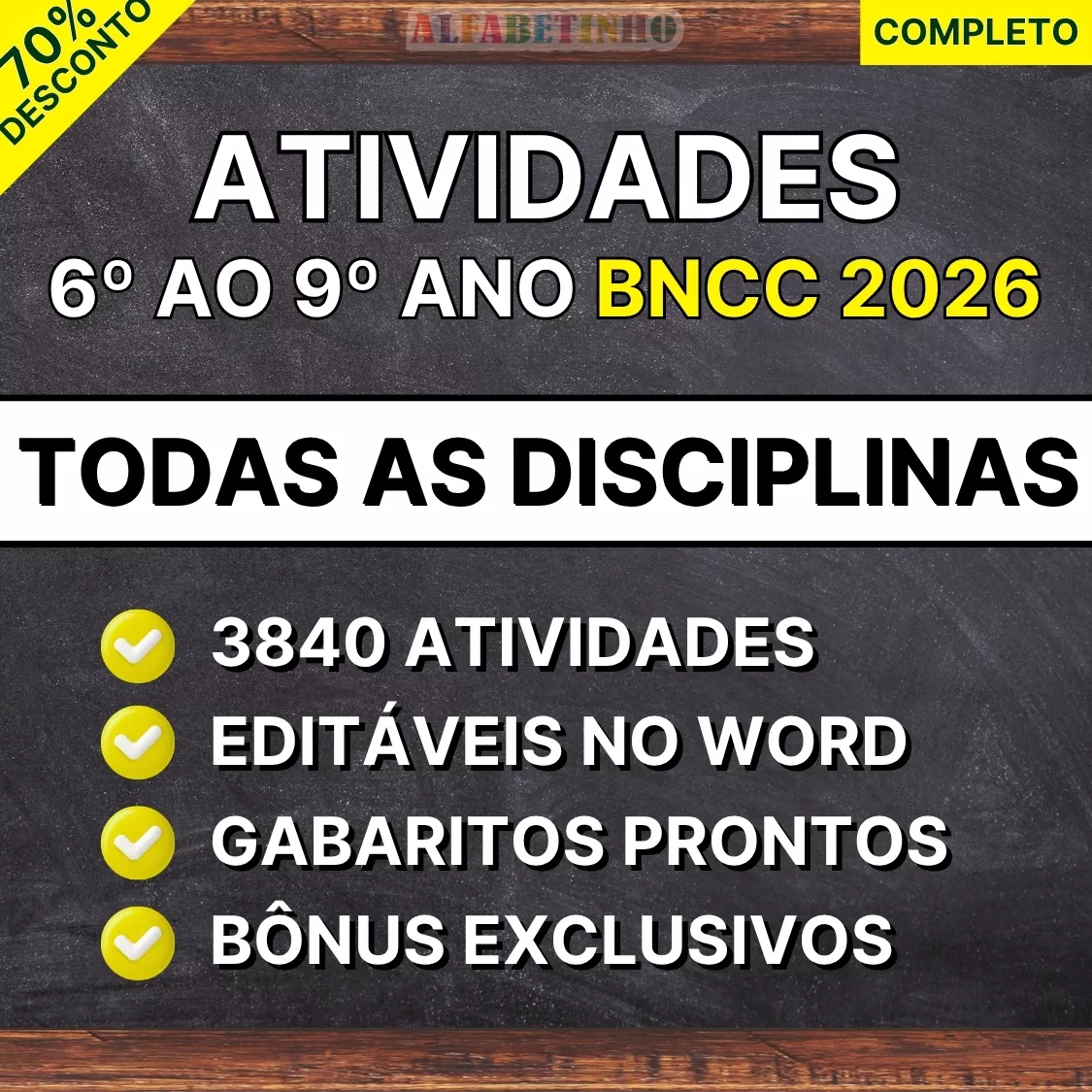 atividades prontas 6º ao 9º ano bncc 2026, todas as disciplinas, 3840 atividades, editáveis no word, gabaritos prontos