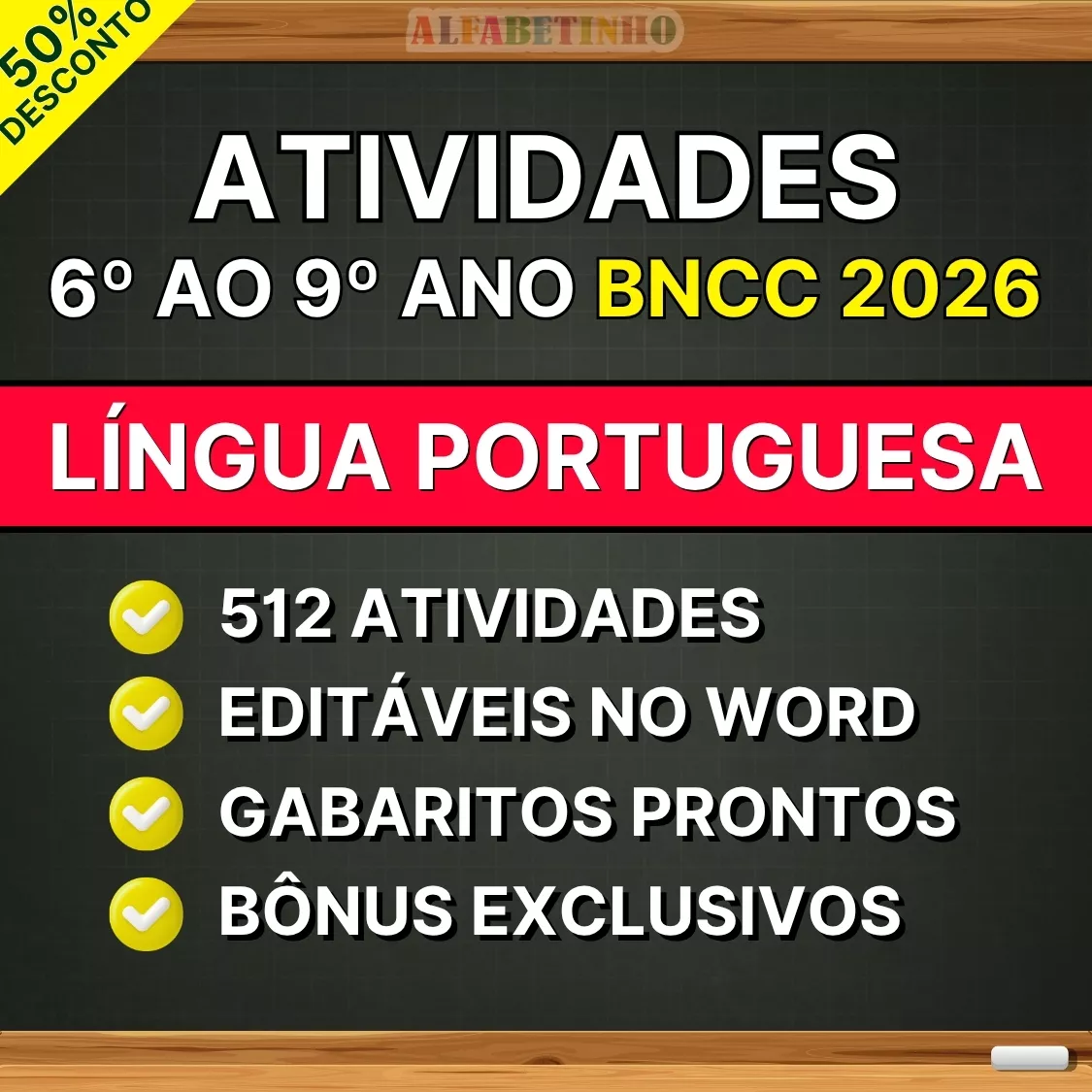 atividades prontas 6º ao 9º ano bncc 2026, língua portuguesa, editáveis no word, gabaritos prontos