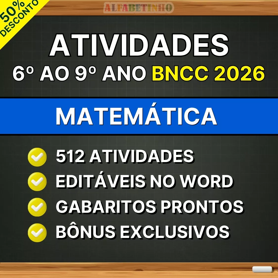 atividades prontas 6º ao 9º ano bncc 2026, matemática, editáveis no word, gabaritos prontos