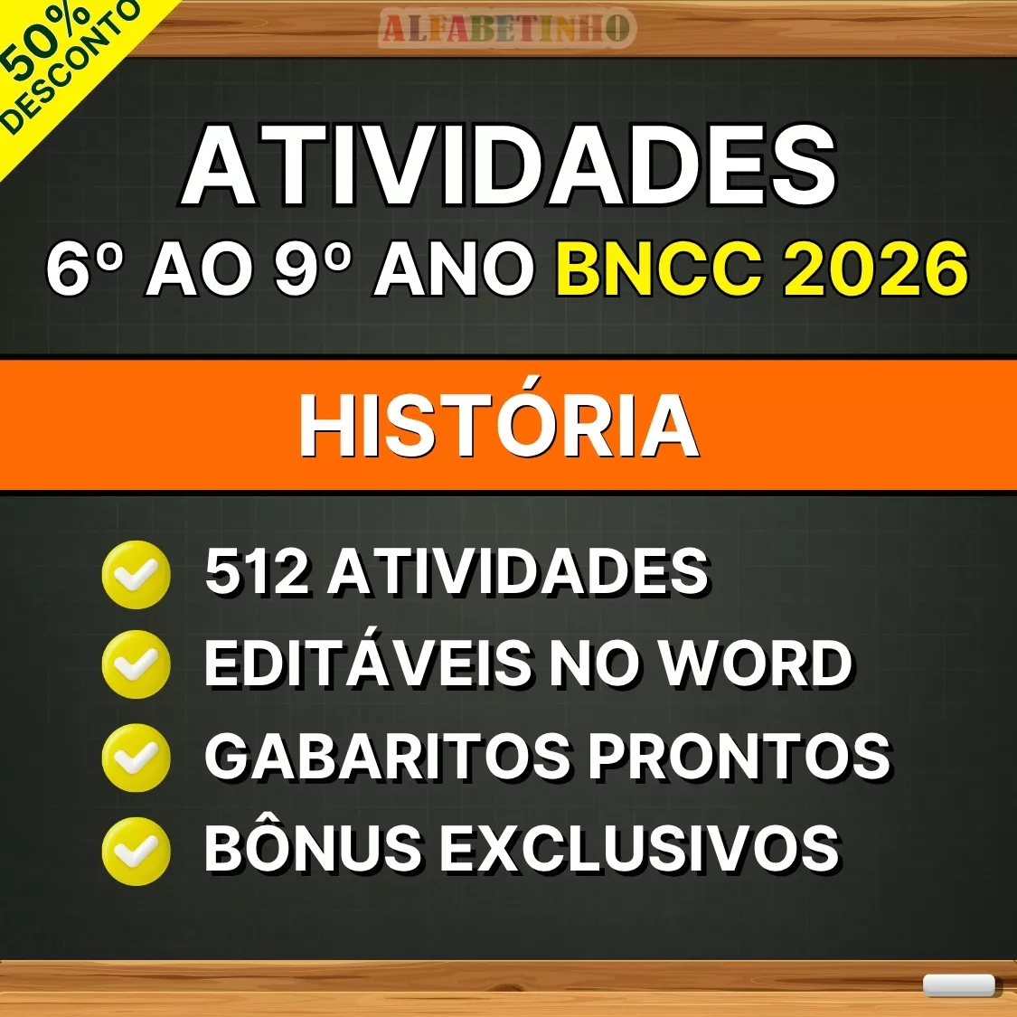 atividades prontas 6º ao 9º ano bncc 2026, história, editáveis no word, gabaritos prontos
