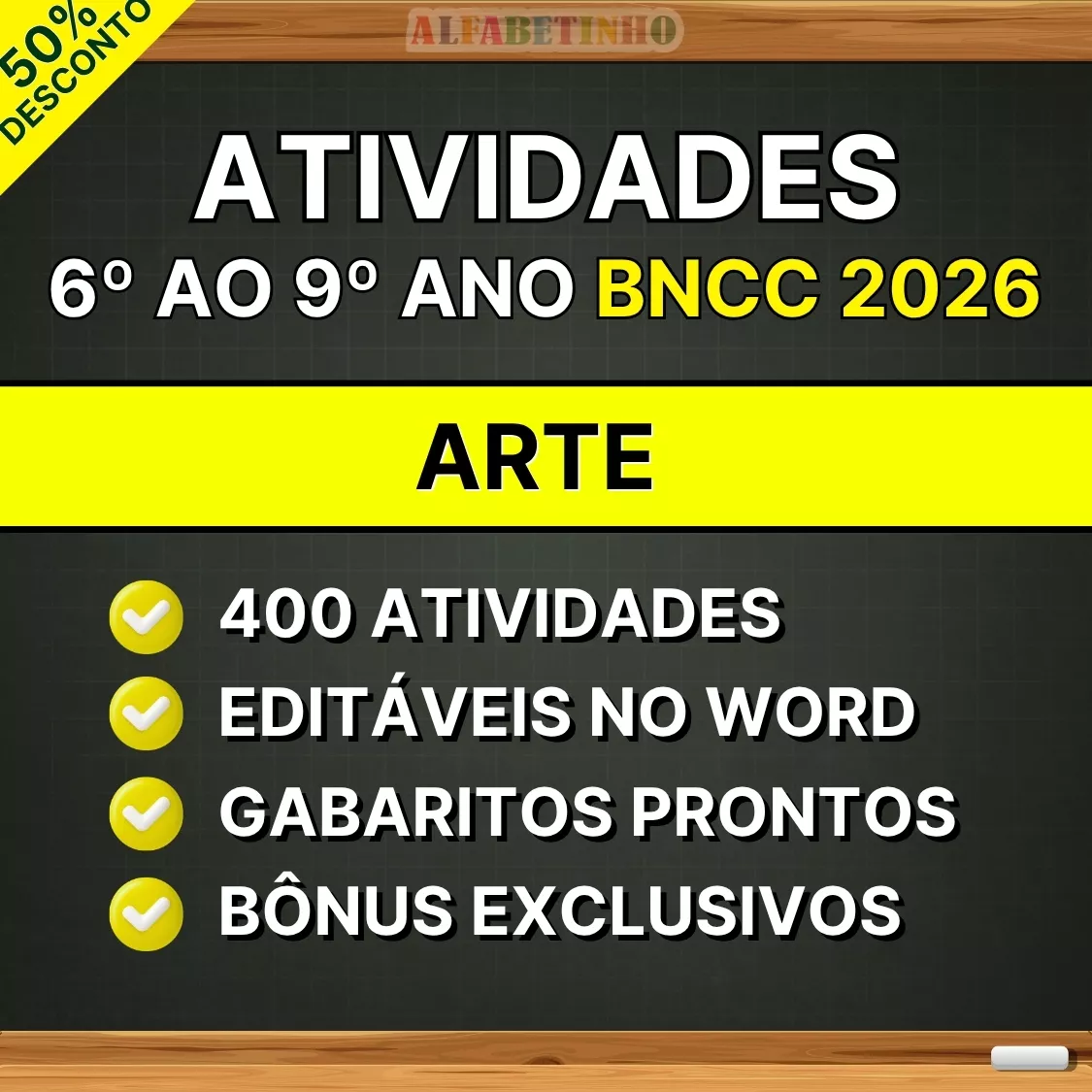 atividades prontas 6º ao 9º ano bncc 2026, arte, editáveis no word, gabaritos prontos