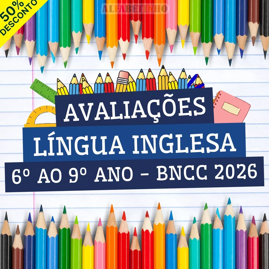 avaliações prontas 6º ao 9º ano bncc 2026, língua inglesa