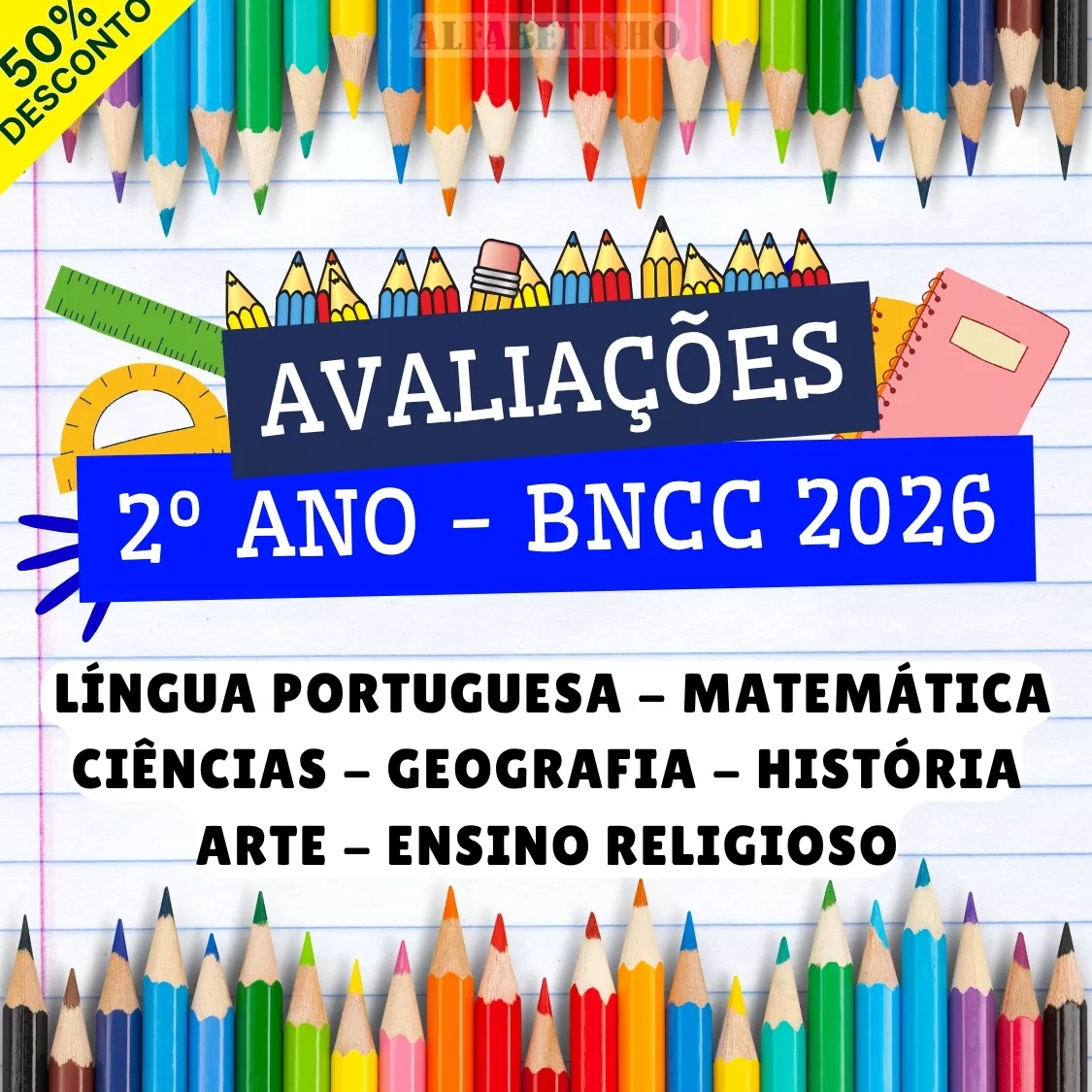 avaliações, 2º ano - bncc 2026, língua portuguesa, matemática, ciências, geografia, história, arte, ensino religioso