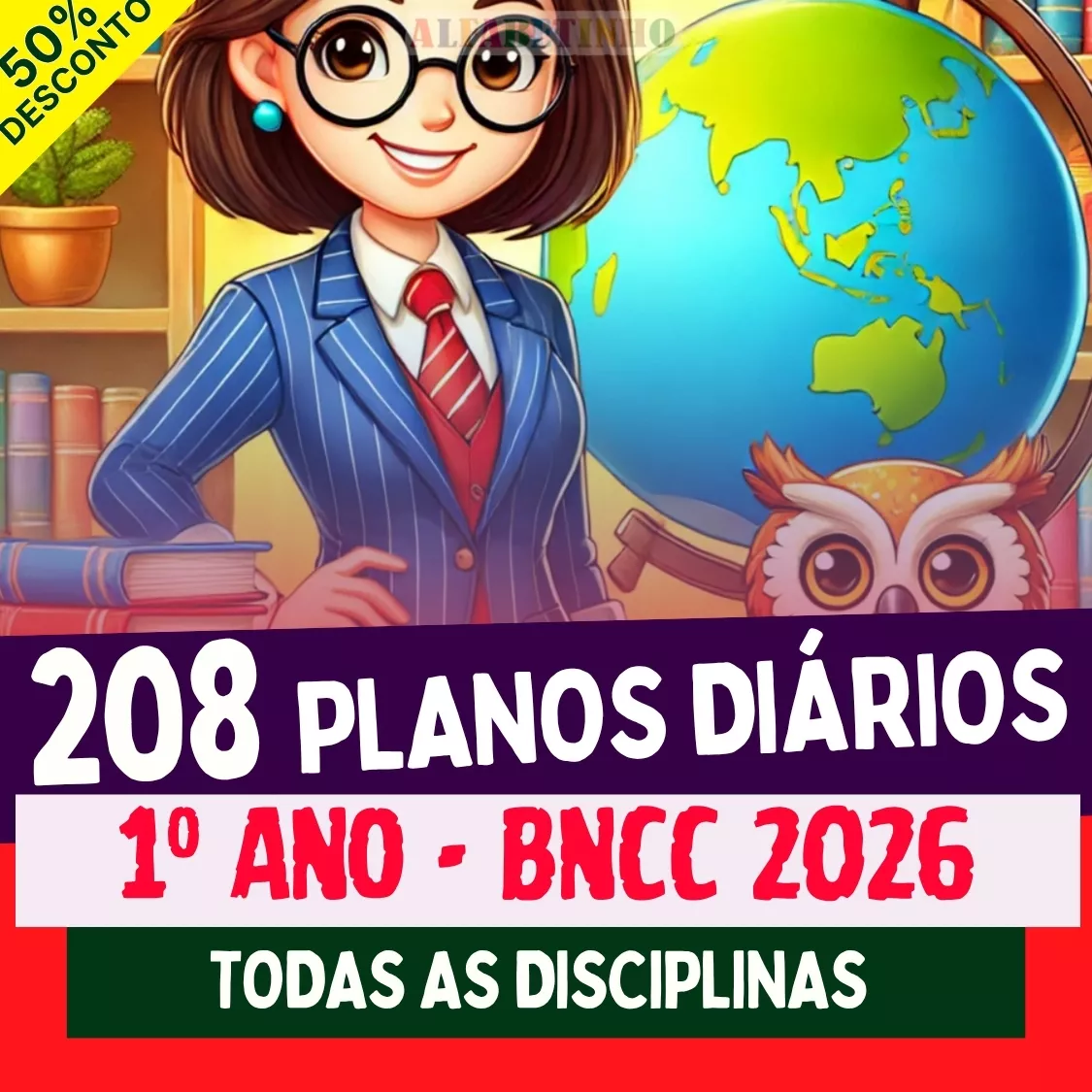 208 plano de aula pronto diários, 1º ano - bncc 2026, todas as disciplinas