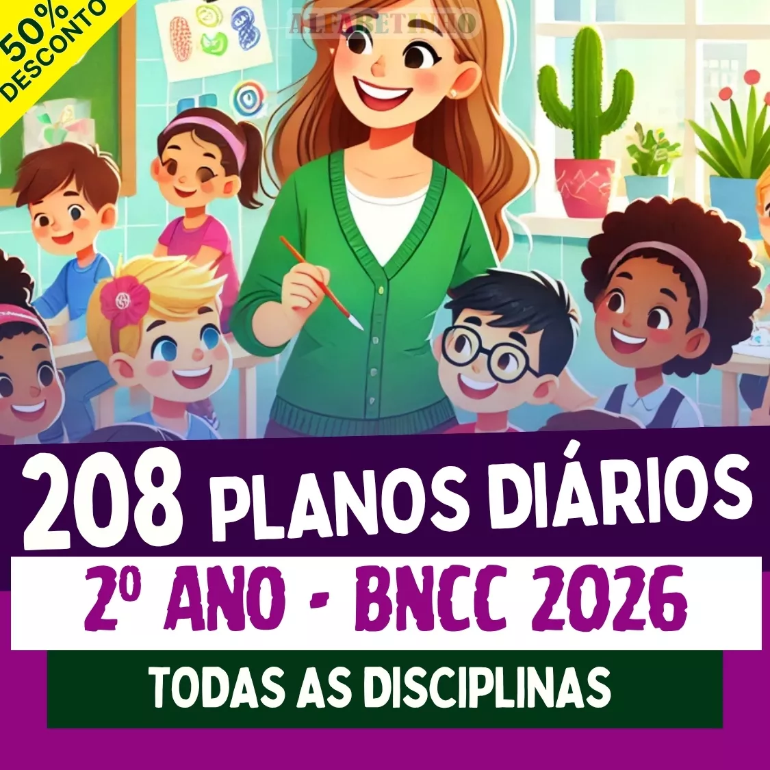 208 plano de aula pronto diários, 2º ano - bncc 2026, todas as disciplinas