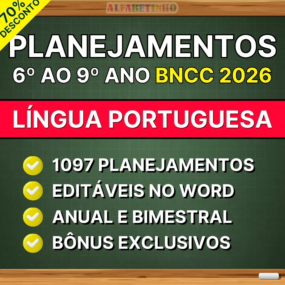 plano de aula pronto 6º ao 9º ano bncc 2026, língua portuguesa, 1097 planos de aula prontos, editáveis no word, anual e bimestral