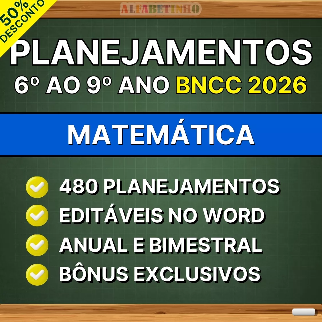 plano de aula pronto 6º ao 9º ano bncc 2026, matemática, 480 planos de aula prontos, editáveis no word, anual e bimestral