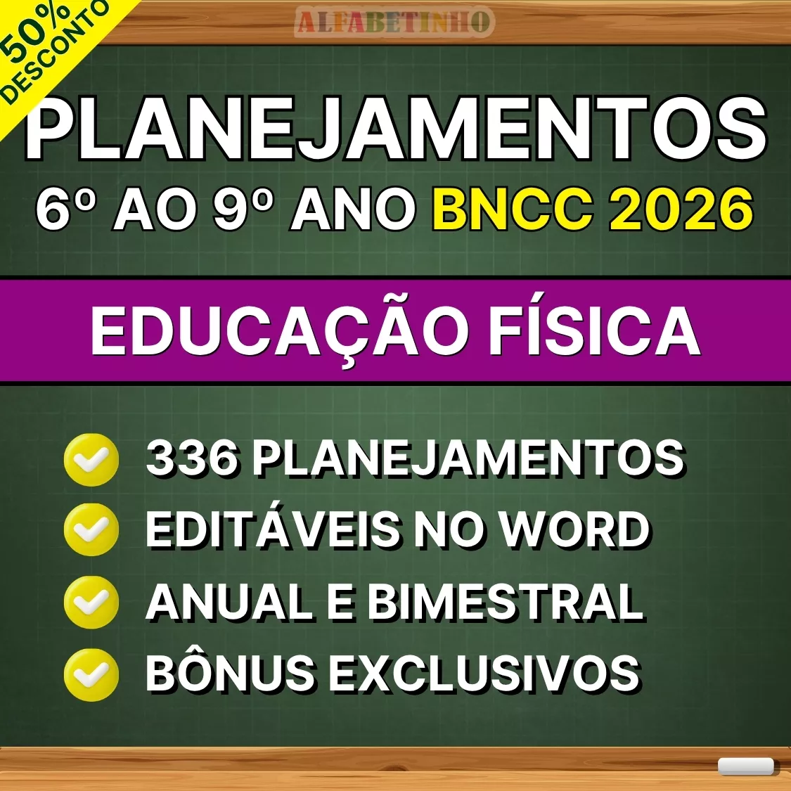plano de aula pronto 6º ao 9º ano bncc 2026, educação física, 336 planos de aula prontos, editáveis no word, anual e bimestral