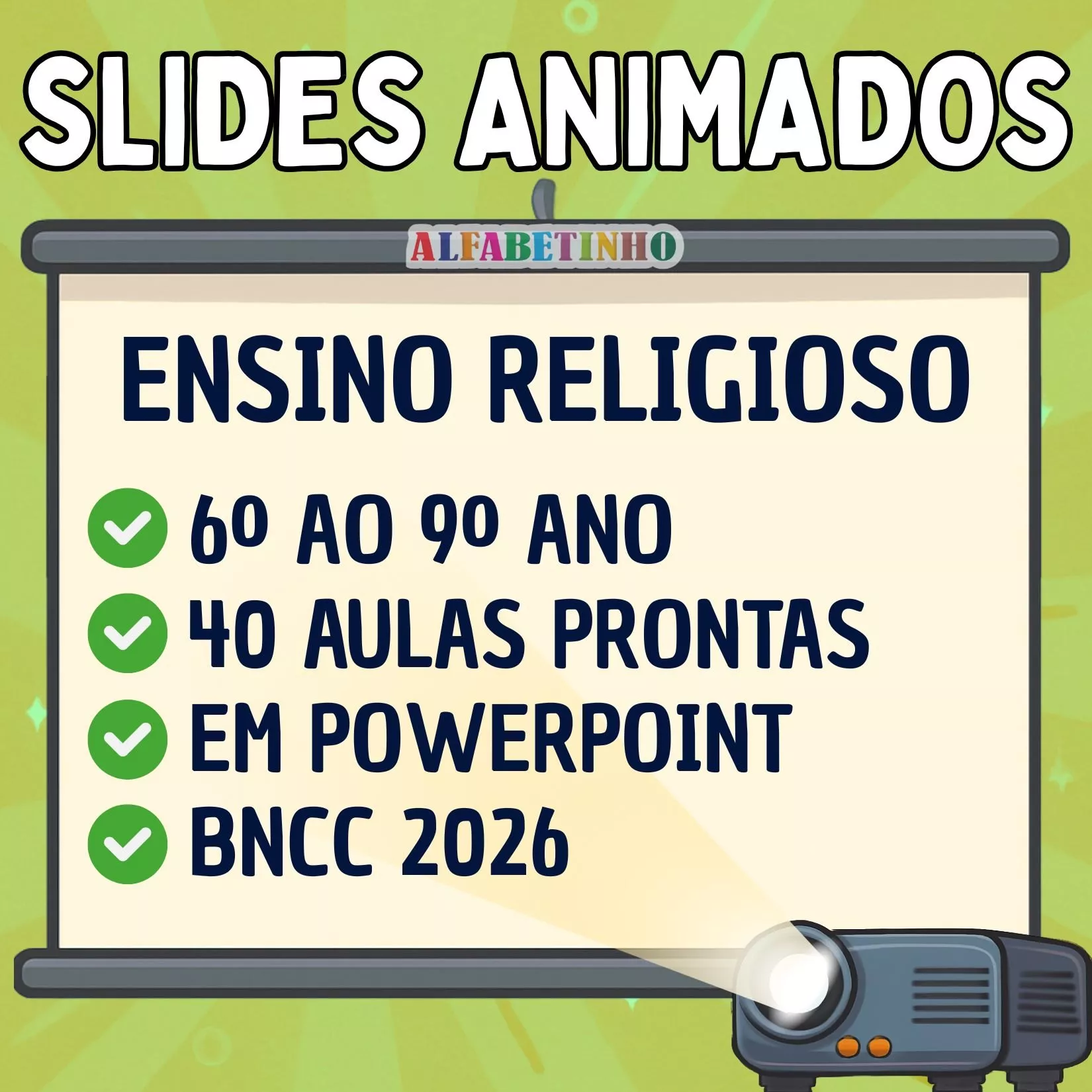 slides animados ensino religioso 6º ao 9º ano bncc 2026, 40 aulas prontas, em powerpoint