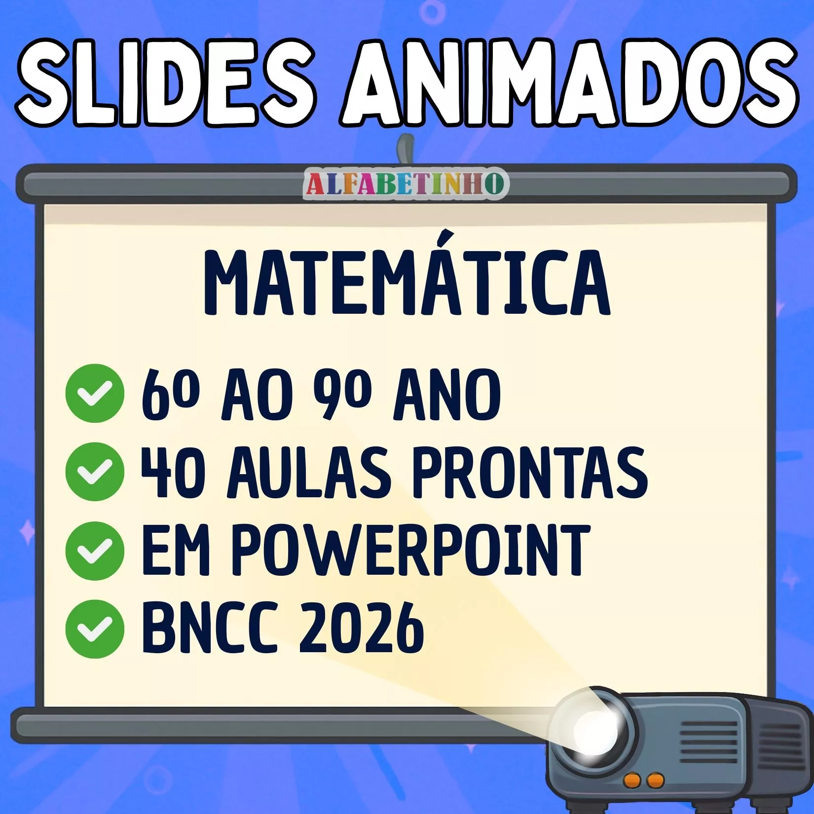 slides animados matemática 6º ao 9º ano bncc 2026, 40 aulas prontas, em powerpoint