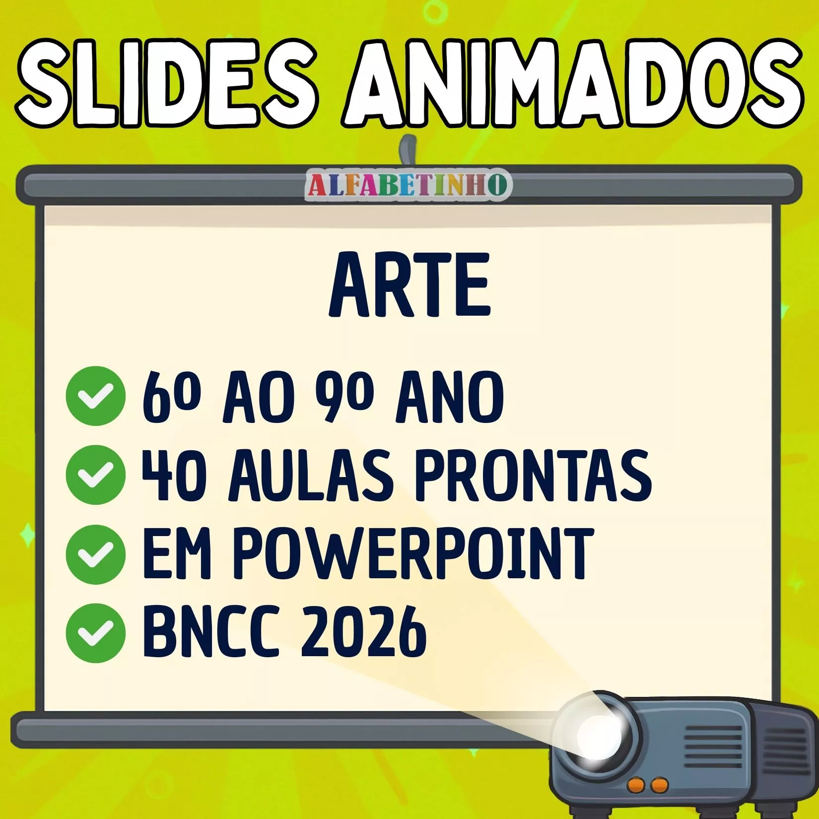 slides animados arte 6º ao 9º ano bncc 2026, 40 aulas prontas, em powerpoint