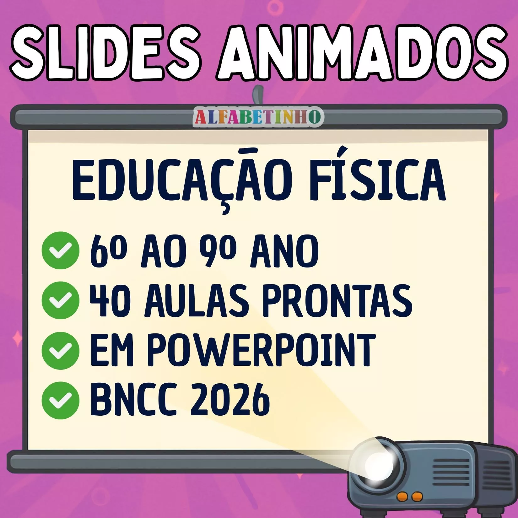 slides animados educação física 6º ao 9º ano bncc 2026, 40 aulas prontas, em powerpoint