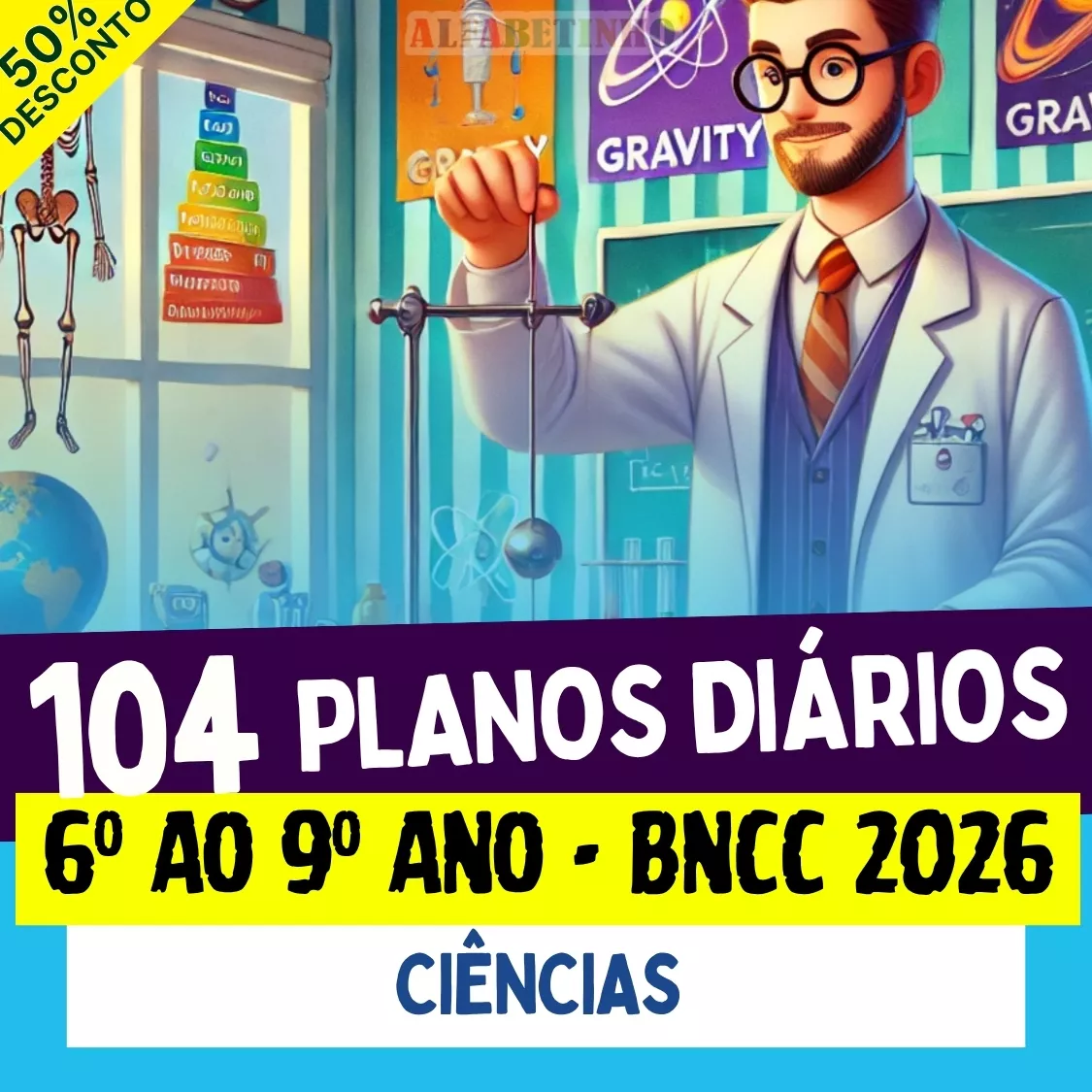 plano de aula pronto diário 6º ao 9º ano bncc 2026, ciências, 104 planos diários