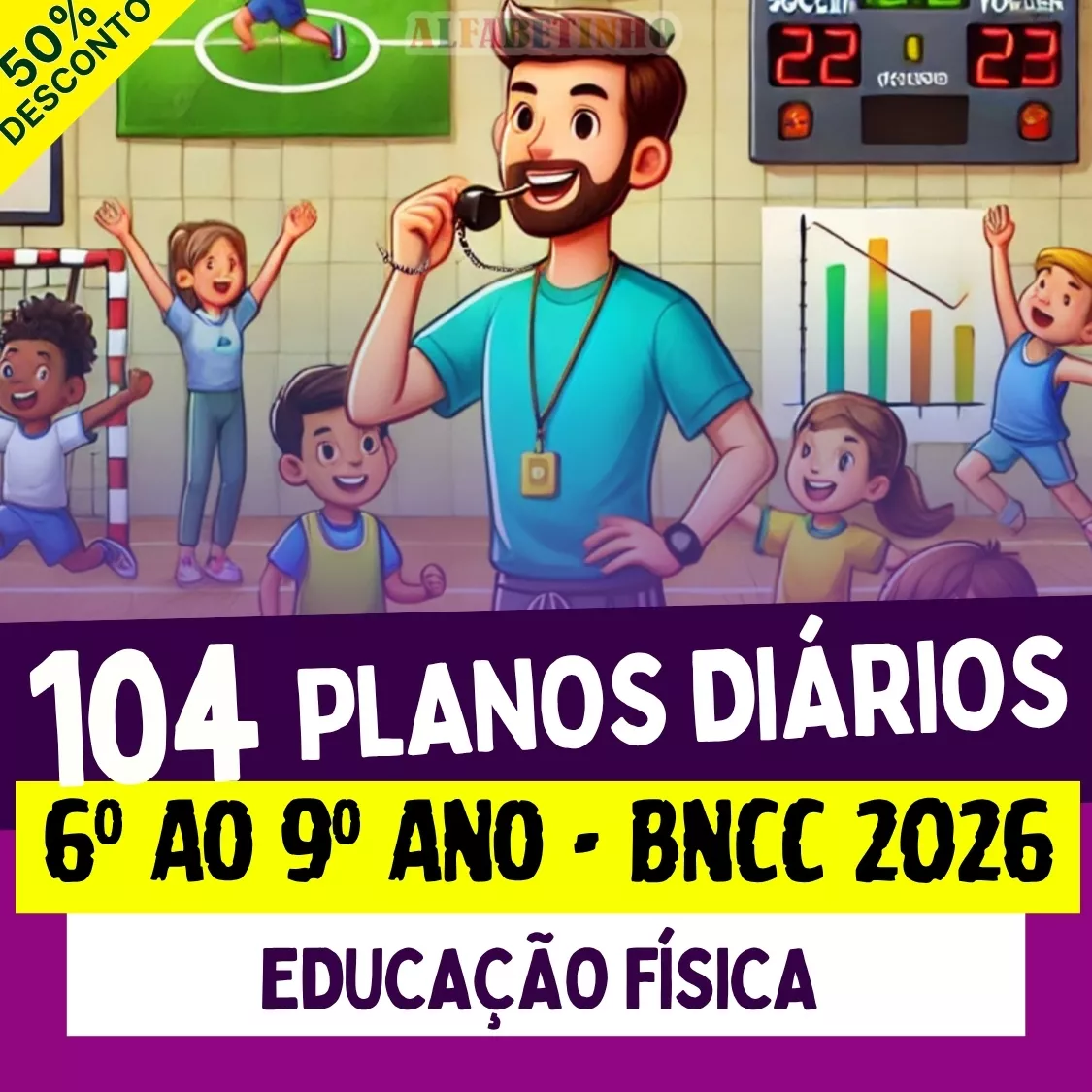 plano de aula pronto diário 6º ao 9º ano bncc 2026, educação física, 104 planos diários