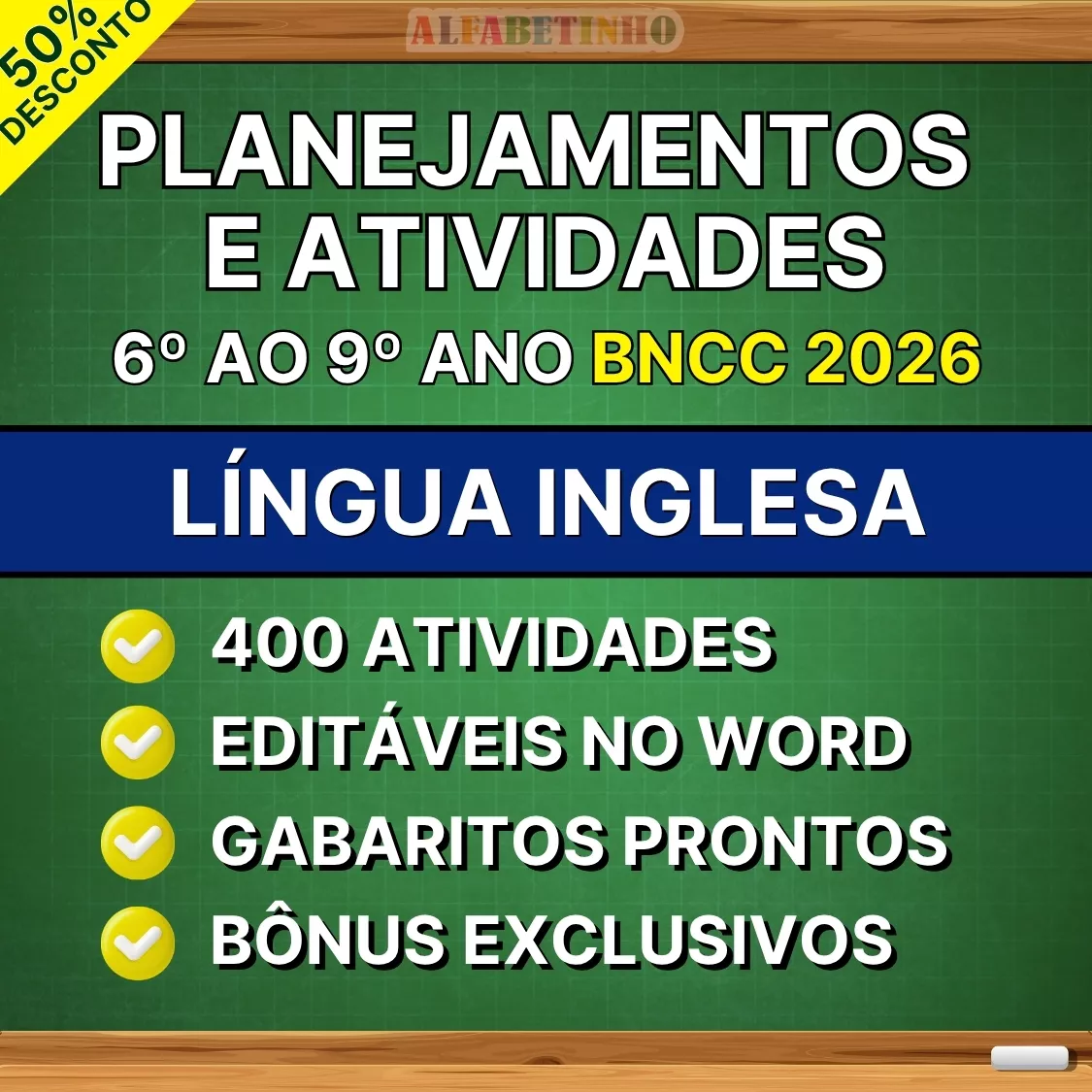 plano de aula pronto e atividades, 6º ao 9º ano bncc 2026, língua inglesa, 400 atividades